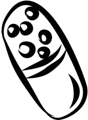 Medical doodle. Hand drawn vector isolated. Pills 