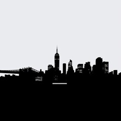 Fototapeta premium City skyline a stylized skyline with tall buildings each in a di silhouetted skyline cityscape architecture illustration building city vector