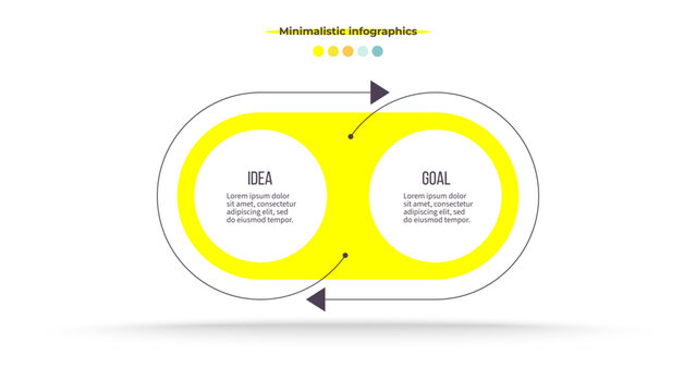 Business infographic template. Process chart with two options, steps. Vector chart.