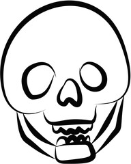 Medical doodle. Hand drawn vector isolated. Skull 
