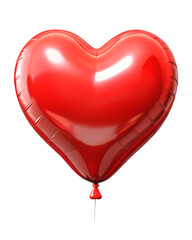 3D Heart-Shaped Balloon Isolated Transparent Background
