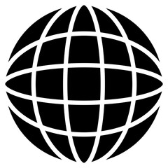 black web globe icon