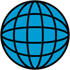 blue web globe icon