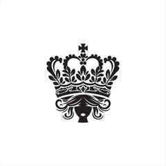 Black silhouette queen crown vector