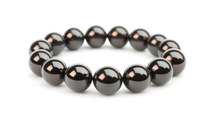 Circular Formation of Ball Bearings Covered in Smooth Reflective Motor Oil on White Background