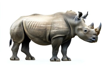 Fototapeta premium a Black Rhino isolated on white background 
