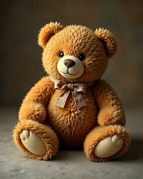 image d'un petit ourson en peluche de couleur marron