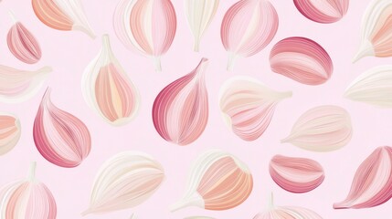 A Delicate and Elegant Illustration of Garlic Heads, Perfect for Culinary Inspiration or Kitchen Decor