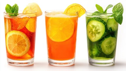 Refreshing drinks selection home bar beverage bright kitchen close-up summer vibes