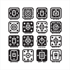 Toggle switch set pack series Logo silhouette on white background
