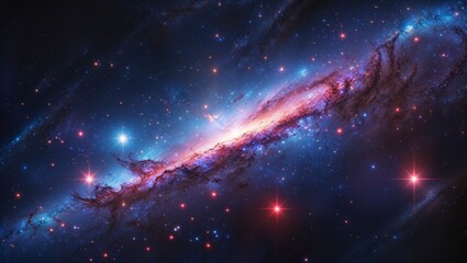 Cosmic beauty of a spiral galaxy illuminated by countless stars in deep space