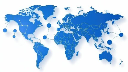 Fototapeta premium Global connectivity world map visualization digital design online environment geographical insight