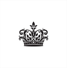Black silhouette queen crown vector