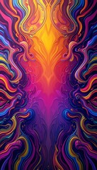 Abstract Colorful Swirling Paint Design