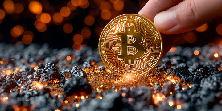 Criptomoneda en un lugar abstracto simbolizando la econom&iacute;a de los minerales