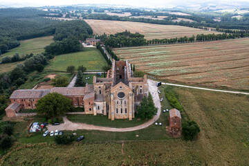 ruins of the Abbey of San Galgano. Italy. August 2024