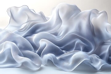 Fototapeta premium Abstract Draped Fabric Soft Light Gray Hues