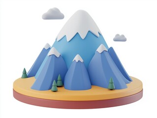 3d Mountain cartoon icon