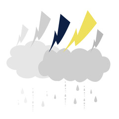 Thunder lightning and cloud icon Minimalist Graphic Design