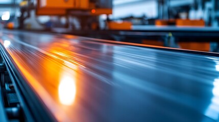 Molten Plastic Sheets Produced by Industrial Extrusion Machines in Real-Time