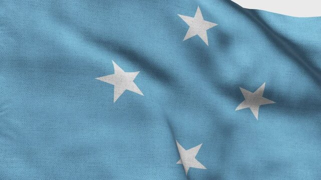 High detailed flag of Micronesia. National Micronesia flag. Oceania. 3D Render.