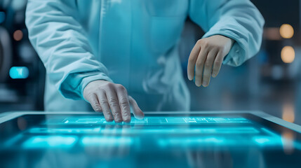 Technicians Monitoring Transparent Plastic Production Line on Digital Screens Emphasizing Precision