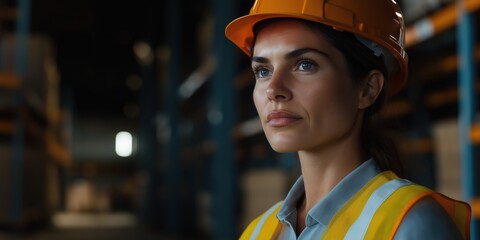 Focused Warehouse Manager Conducting Inventory Check with Digital Tablet