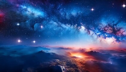 Fototapeta premium High-resolution 8k science background of a colorful nebula cloud, capturing the wonder of the cosmos. AI generative.