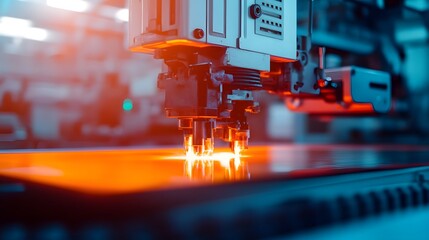 Molten Plastic Sheets Produced by High-Tech Machinery in an Industrial Manufacturing Facility