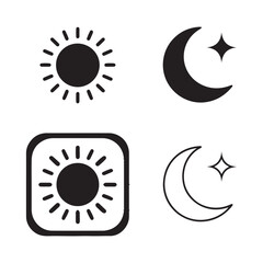icon, sun, vector, button, symbol, illustration, design, set, 