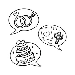 Valentine's Day Doodle Det, Wedding Rings and Heart-Shaped Cake