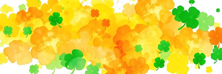 St. Patrick's Day Watercolor Canvas with Clovers and Hats