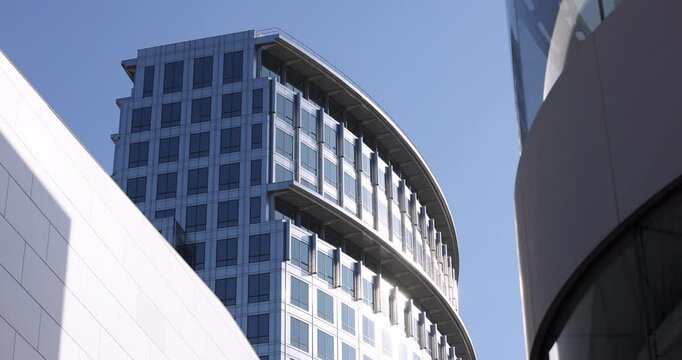 Daytime view of the downtown buildings of the skyline of Costa Mesa, California, USA.