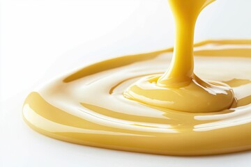 Creamy condensed milk pouring