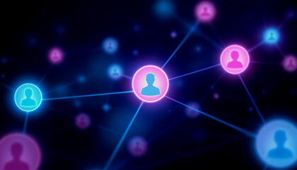 Global Network of People Connected Through Technology