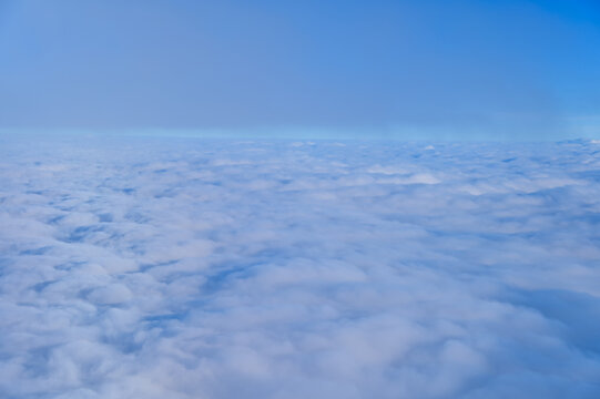 Stunning cloudscape, blue sky with white clouds. Nature scene. Nature background. - Powered by Adobe