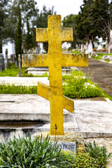 European cemetery, Rabat, Morocco. Orthodox cross