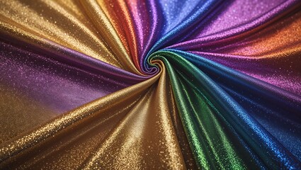 Colorful Glittery Fabric Background with Swirling Pattern Design