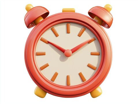 3d clock cartoon icon