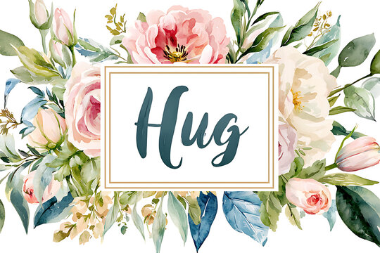 Romantic Hug word Floral Design