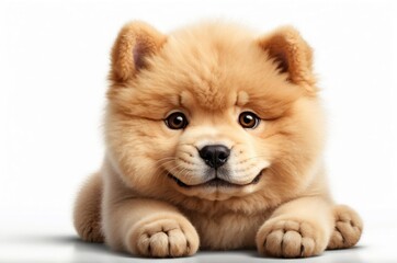Obraz premium Cute adorable domestic curious pet dog animal puppy with its paws peeking over a white surface, photorealistic illustration on isolated background texture design. 