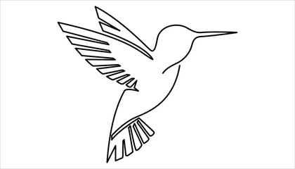 Hummingbird continuous one line drawing. Flying animal concept Single line. Bird line art drawing. Tropical Bird One Line Art Drawing.
Abstract Minimalist illustration.