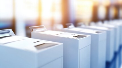 Modern White Boxes in Soft Lighting Environment