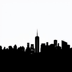 City skyline portrayed in bold silhouette silhouetted skyline cityscape architecture illustration building city vector