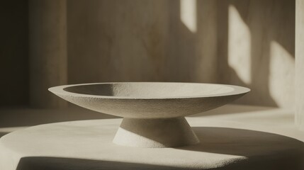 Minimalist stone bowl display contemporary art studio still life photography natural light aesthetic design