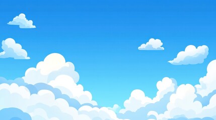 Fluffy clouds floating above open sky nature scene bright day aerial view serenity and tranquility
