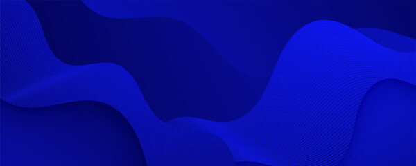 Abstract wavy blue background with gold accents and red light design