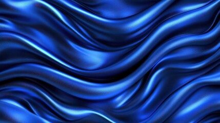 Obraz premium Flowing blue silk fabric luxurious textile abstract art smooth texture close-up elegance in motion