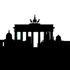 High contrast city skyline at dusk showcasing architectural diversity and vibrant urban energy silhouetted skyline cityscape architecture illustration building city vector