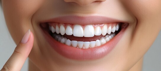 Fototapeta premium Radiant Smile: A Close-Up of Perfect Teeth and Gums
